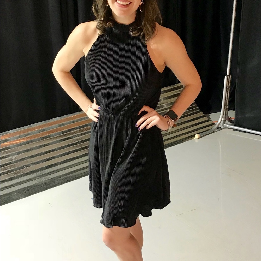 THML Black Halter Mini Dress | Size S | 34" | Little Black Dress
